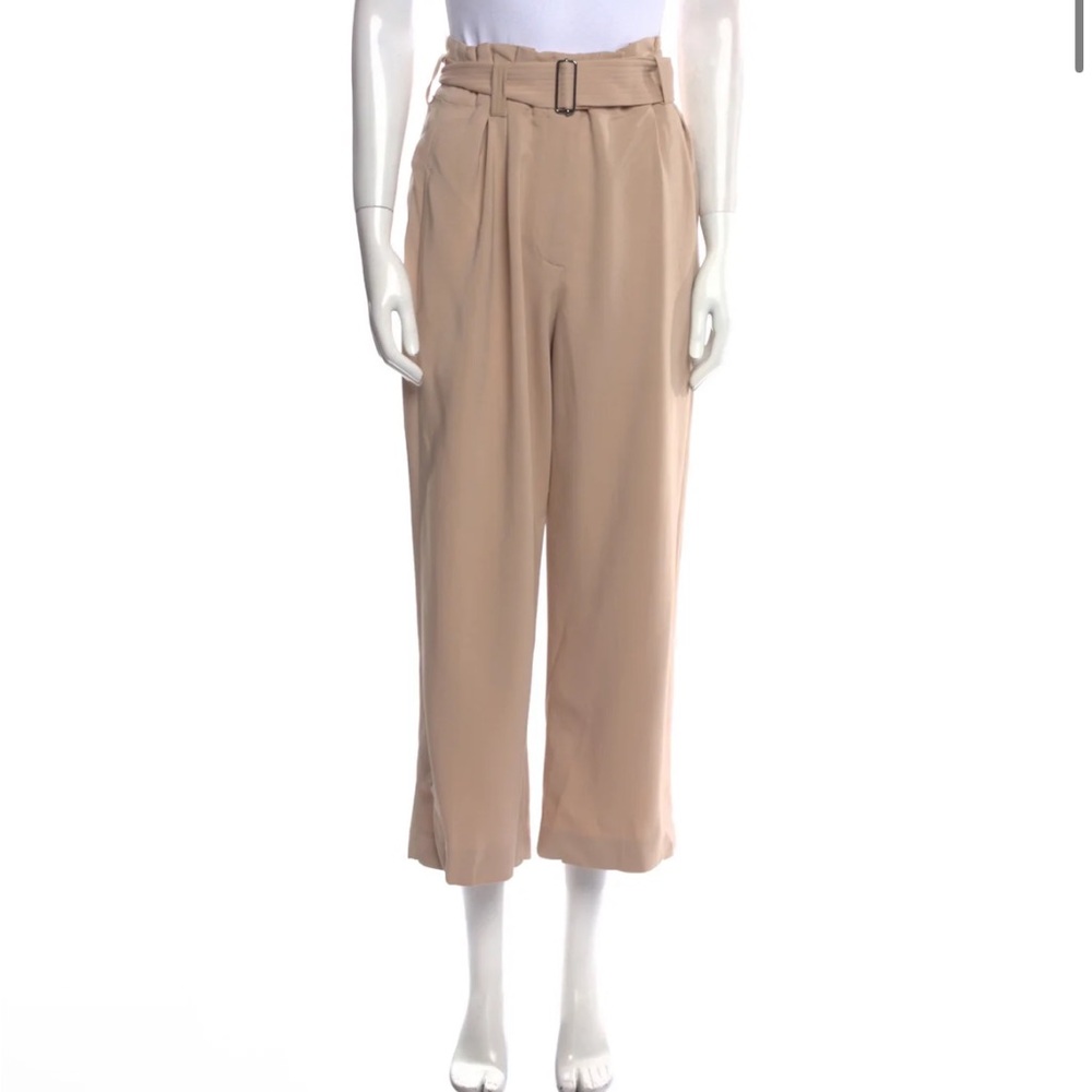 A.L.C. Beige Wide Leg Pants with Pleats Taupe